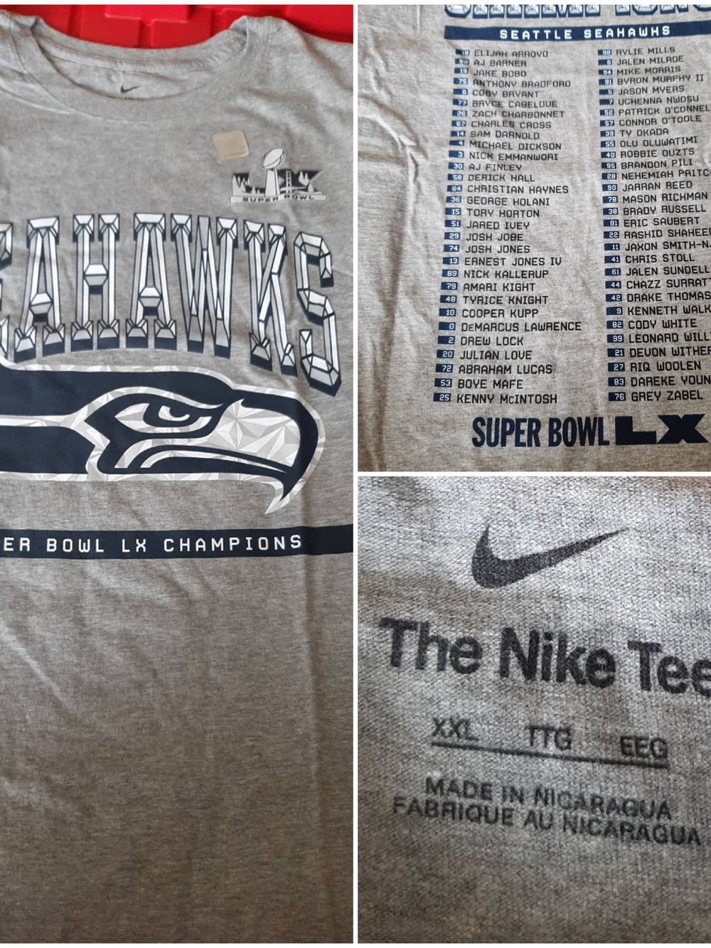 Nike Seattle Seahawks Super Bowl Roster Tee Adult XXL brand New